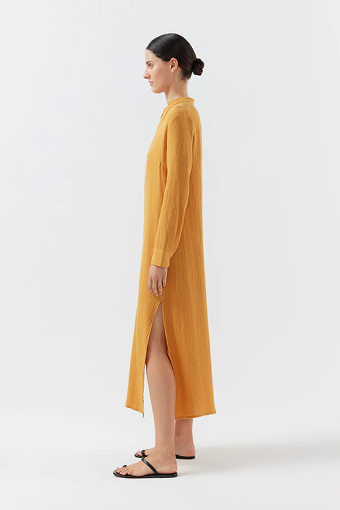 BIRD & KNOLL Freida Shirt Dress Tuscan Sun | Halcyon Atelier