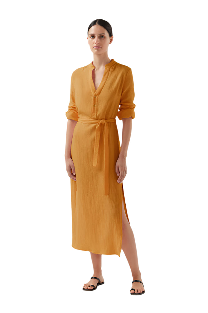 BIRD & KNOLL Freida Shirt Dress Tuscan Sun | Halcyon Atelier