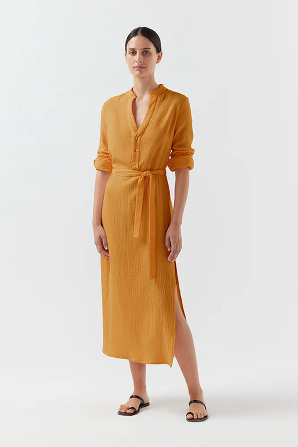 BIRD & KNOLL Freida Shirt Dress Tuscan Sun | Halcyon Atelier
