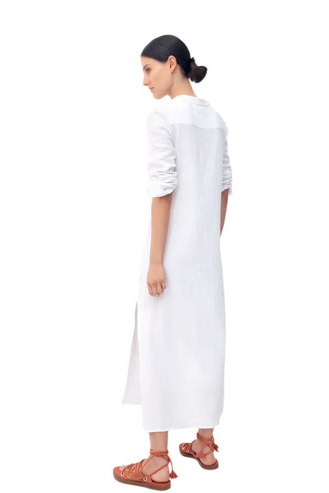 BIRD & KNOLL Frieda Shirt Dress White | Halcyon Atelier