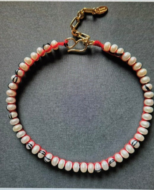 Freshwater Pearl & Nylon Cord Necklace