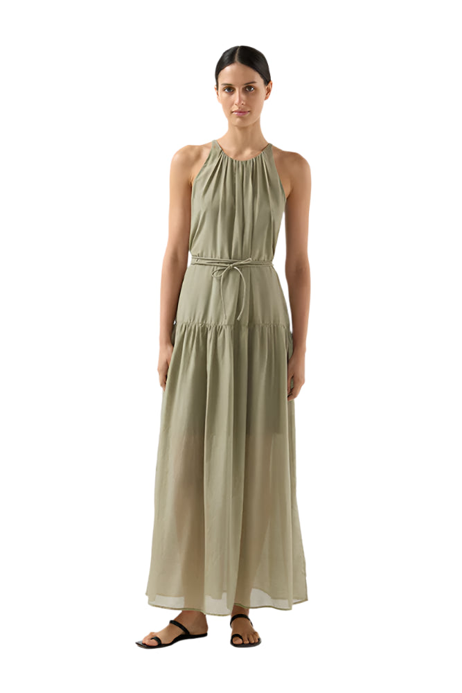 BIRD & KNOLL Giovanna Maxi Dress Olive | Halcyon Atelier