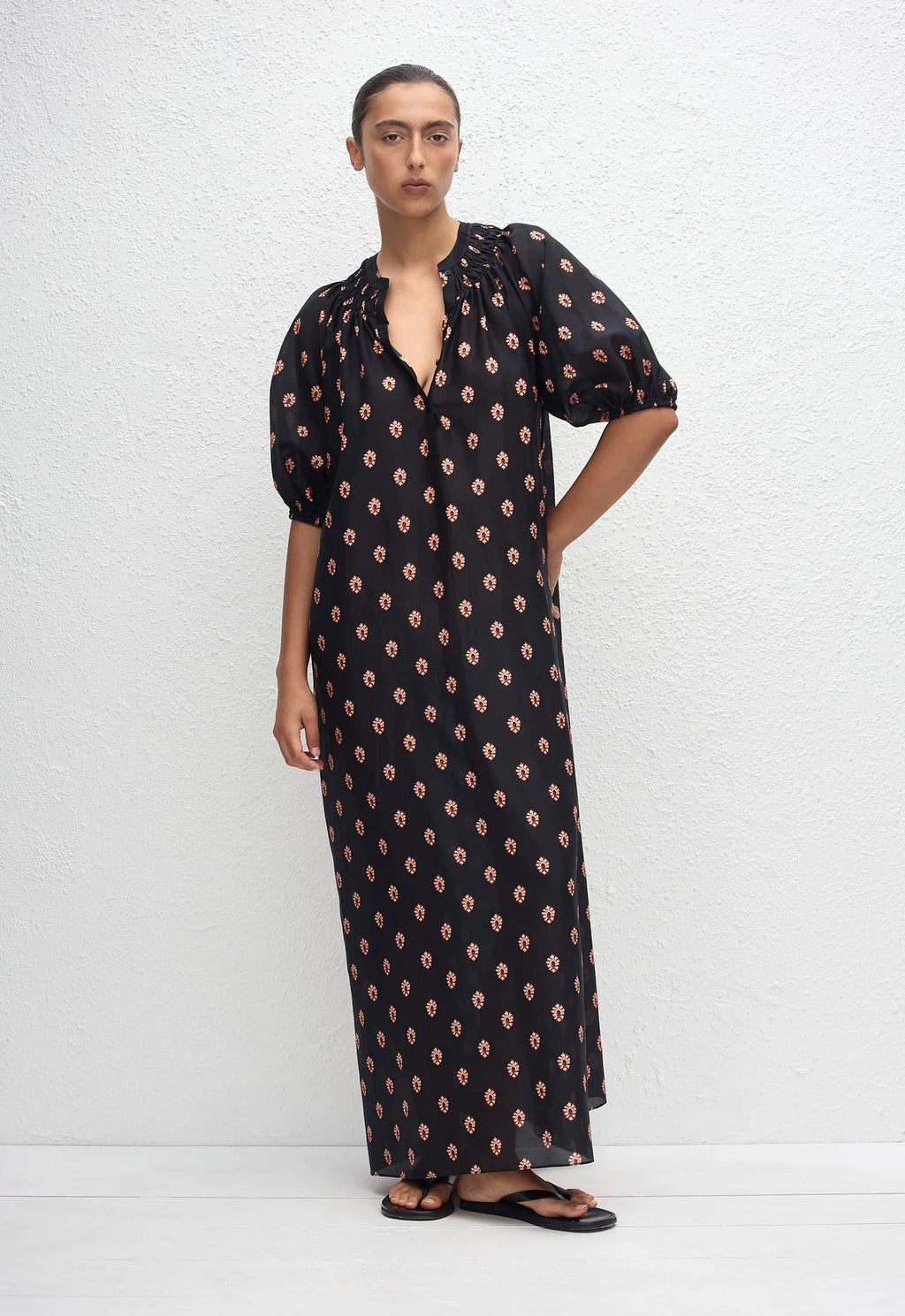 Gathered Yoke Popover Dress Vida