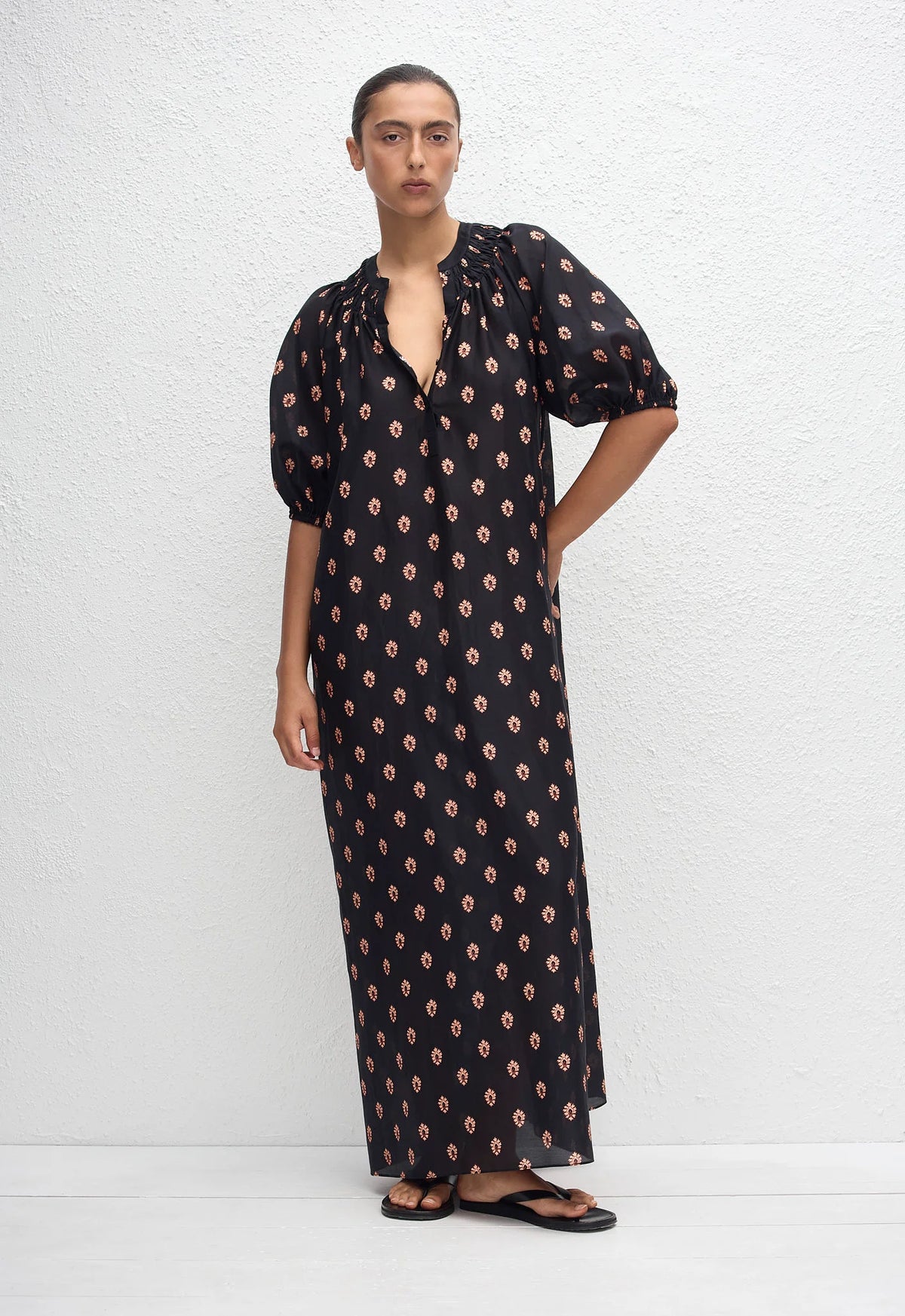 Gathered Yoke Popover Dress Vida