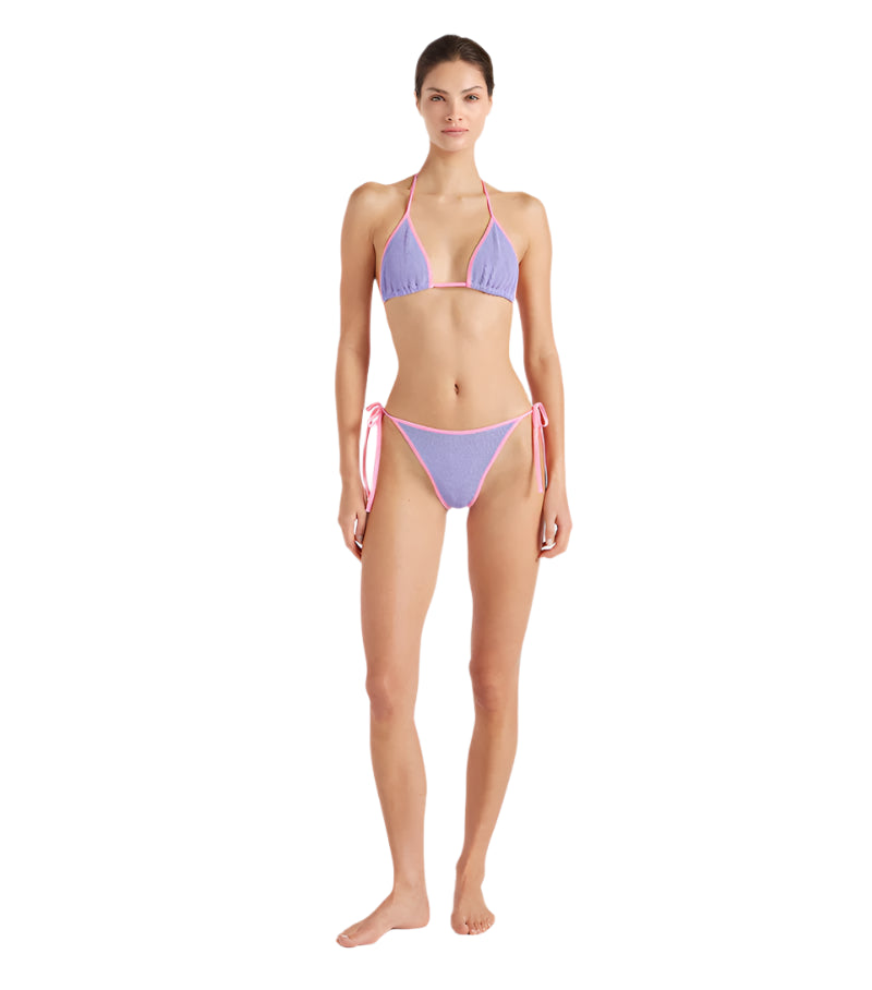 HUNZA G Gina Bikini Contrast Lilac/Bubblegum | Halcyon Atelier