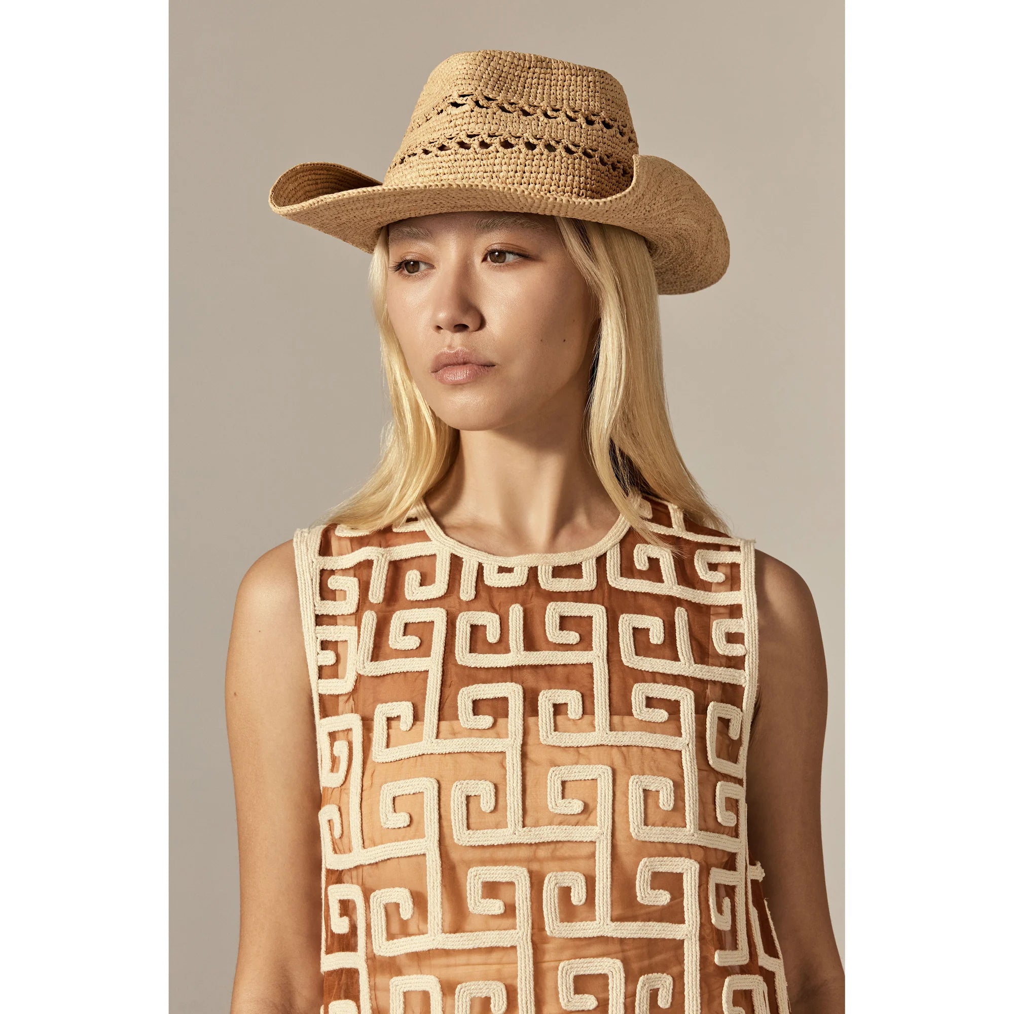 Gwen Raffia Fedora Natural