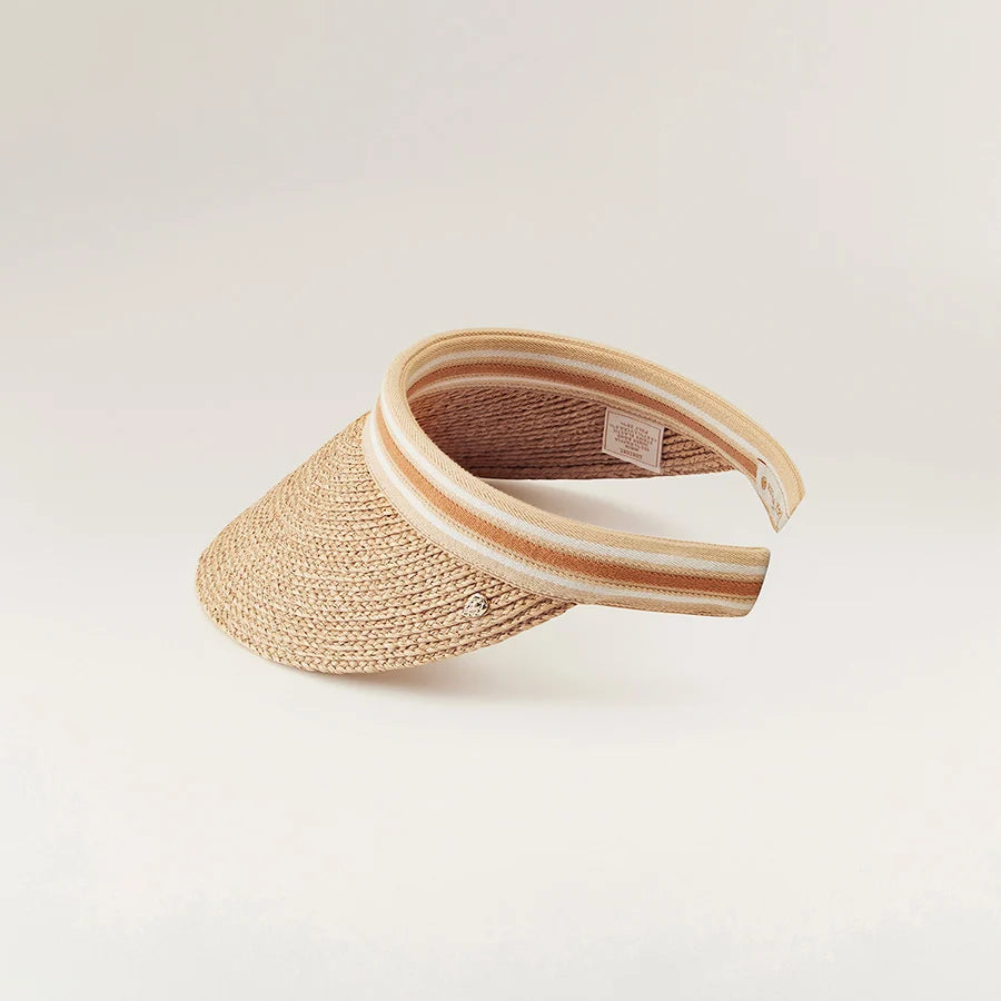 Bianca 10 Raffia Stripe Visor Natural/Nougat