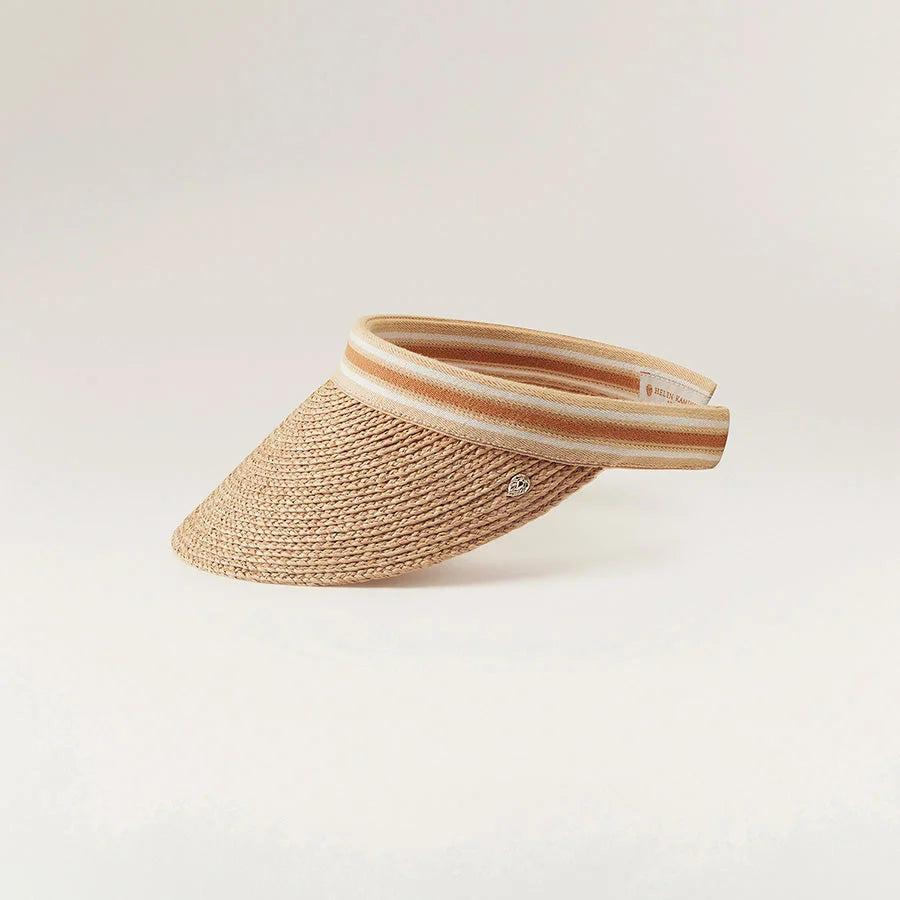 Bianca 10 Raffia Stripe Visor Natural/Nougat