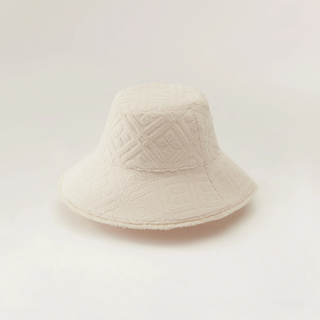 Cintia Cotton Towelling Bucket Hat Parchment