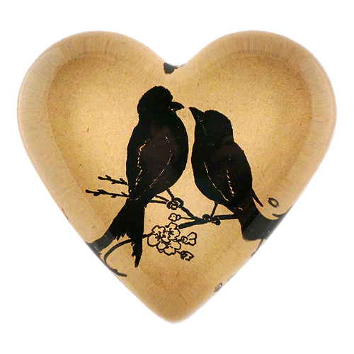 Lovebirds Heart Charm Paperweight