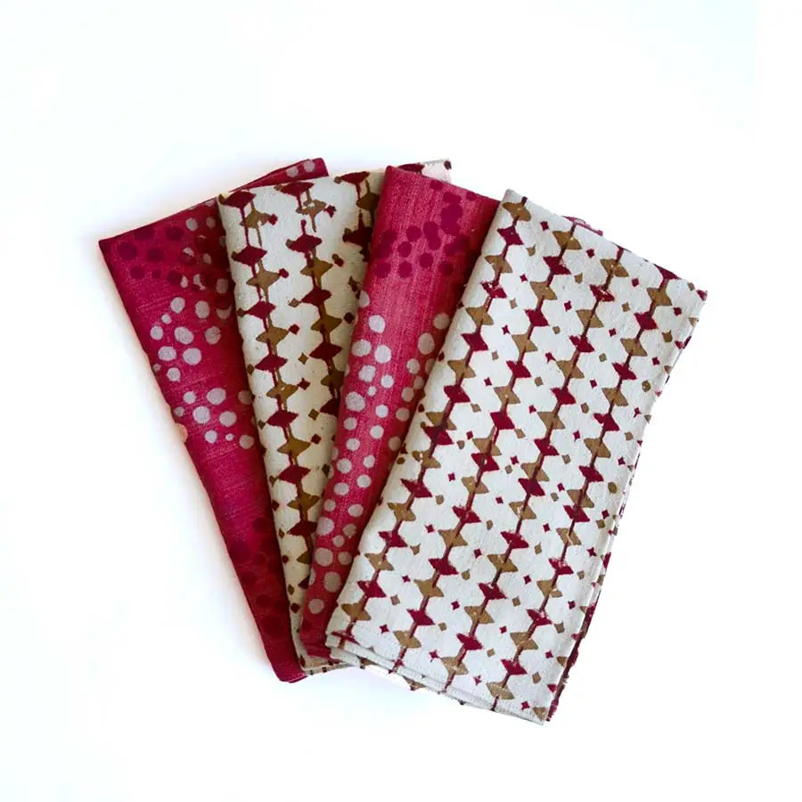 Ichcha Umber Dinner Cloth Napkins - Set of 4 | Halcyon Atelier