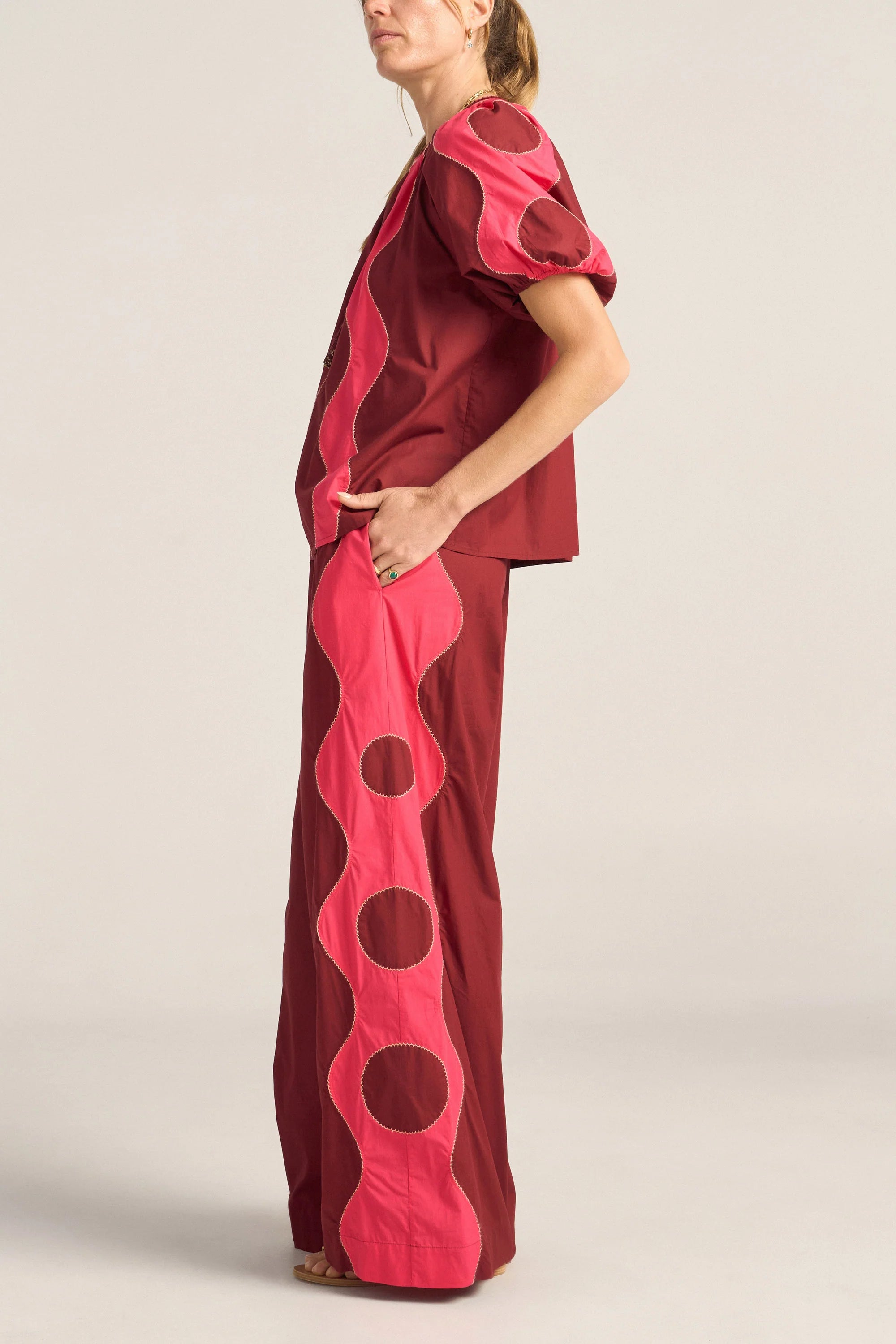 Belus Pants Pink & Red