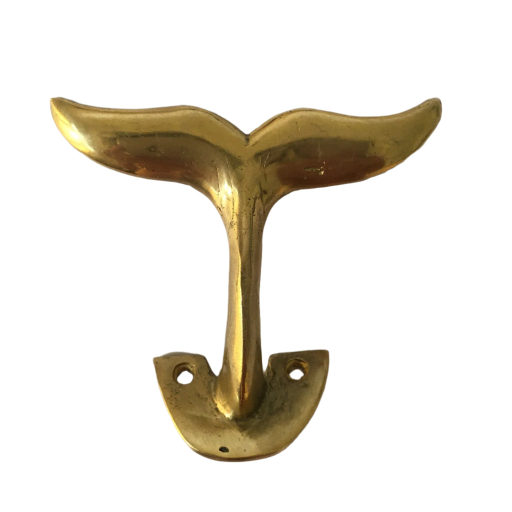 Ubud Glass Whale Tail Brass Hook