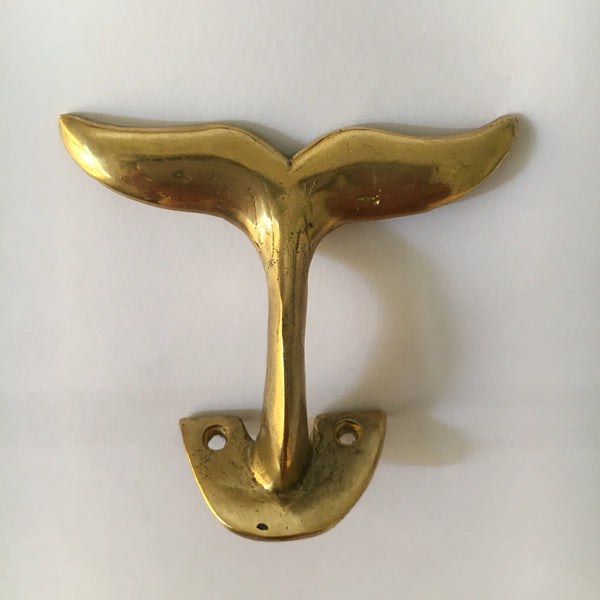 Ubud Glass Whale Tail Brass Hook