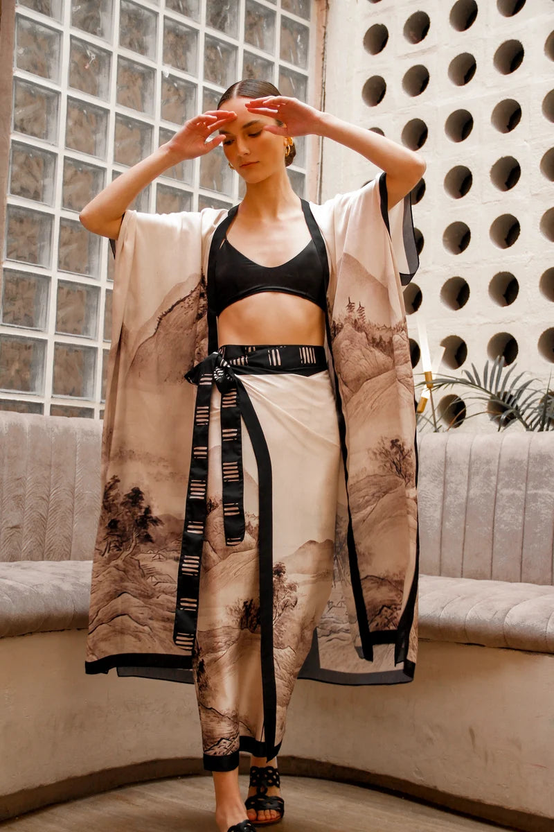 Wrap Dress Eco Silk - Osaka Beige