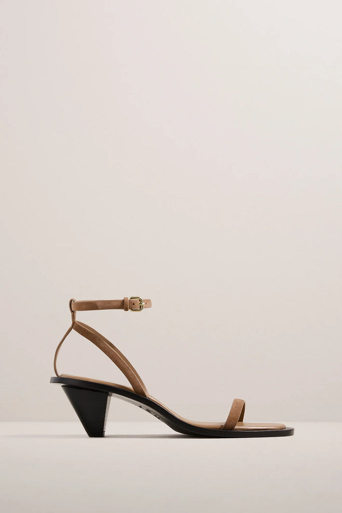 A.Emery The Irving Heeled Sandal - Nutmeg Suede | Halcyon Atelier