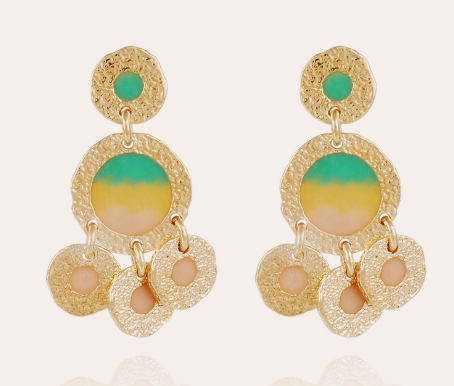 GAS BIJOUX Illusion Earrings - Gold with Multi-Coloured Detail | Halcyon Atelier