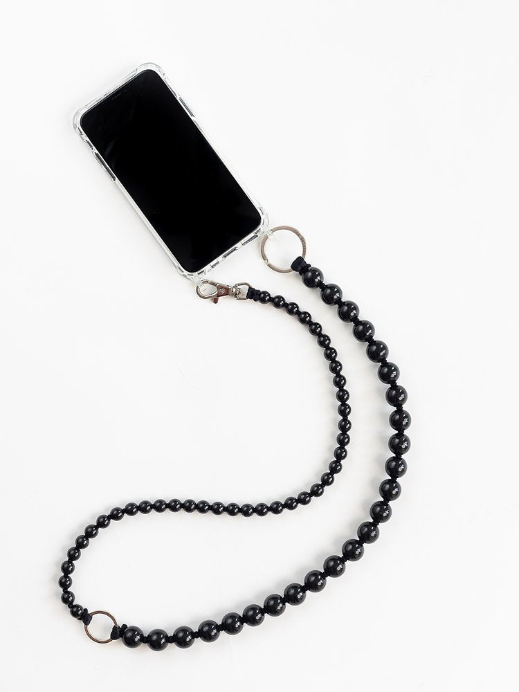 Doppel Handykette Long Phone Necklace Black-Black