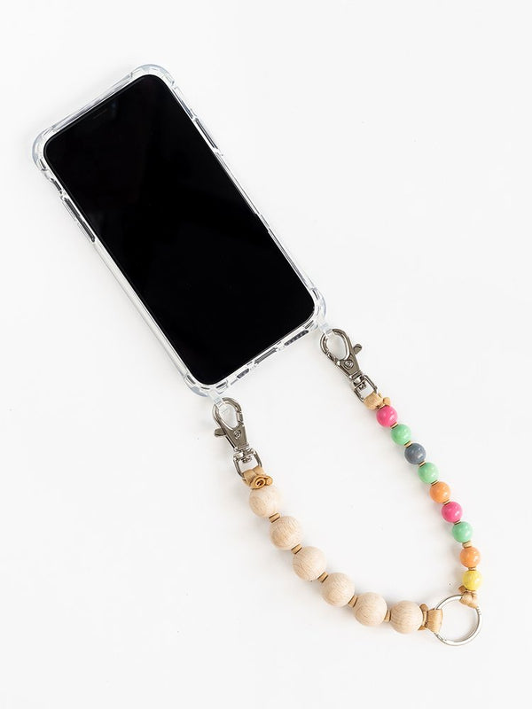 Doppel Handykette Short Phone Necklace Natural - Pastelmix