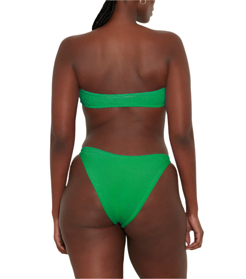 HUNZA G Jean Crinkle Bikini Emerald | Halcyon Atelier