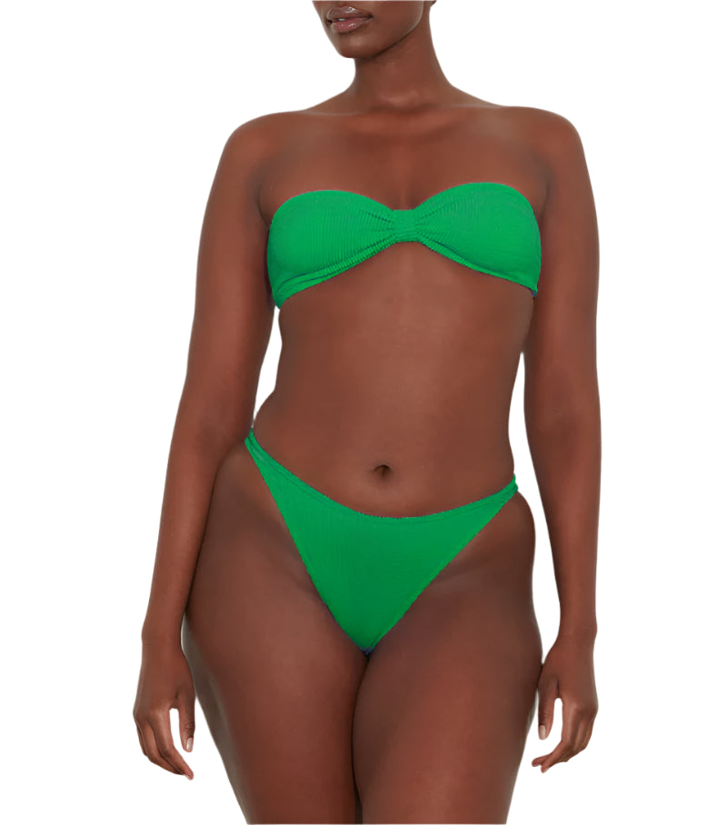 HUNZA G Jean Crinkle Bikini Emerald | Halcyon Atelier
