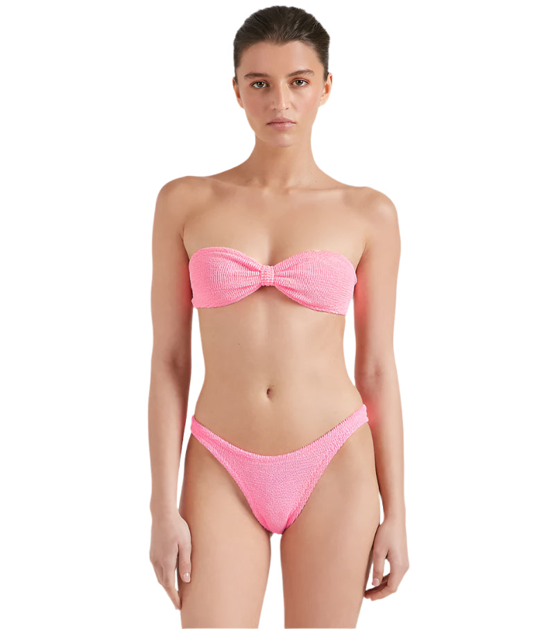 HUNZA G Jean Crinkle Bikini Bubblegum | Halcyon Atelier