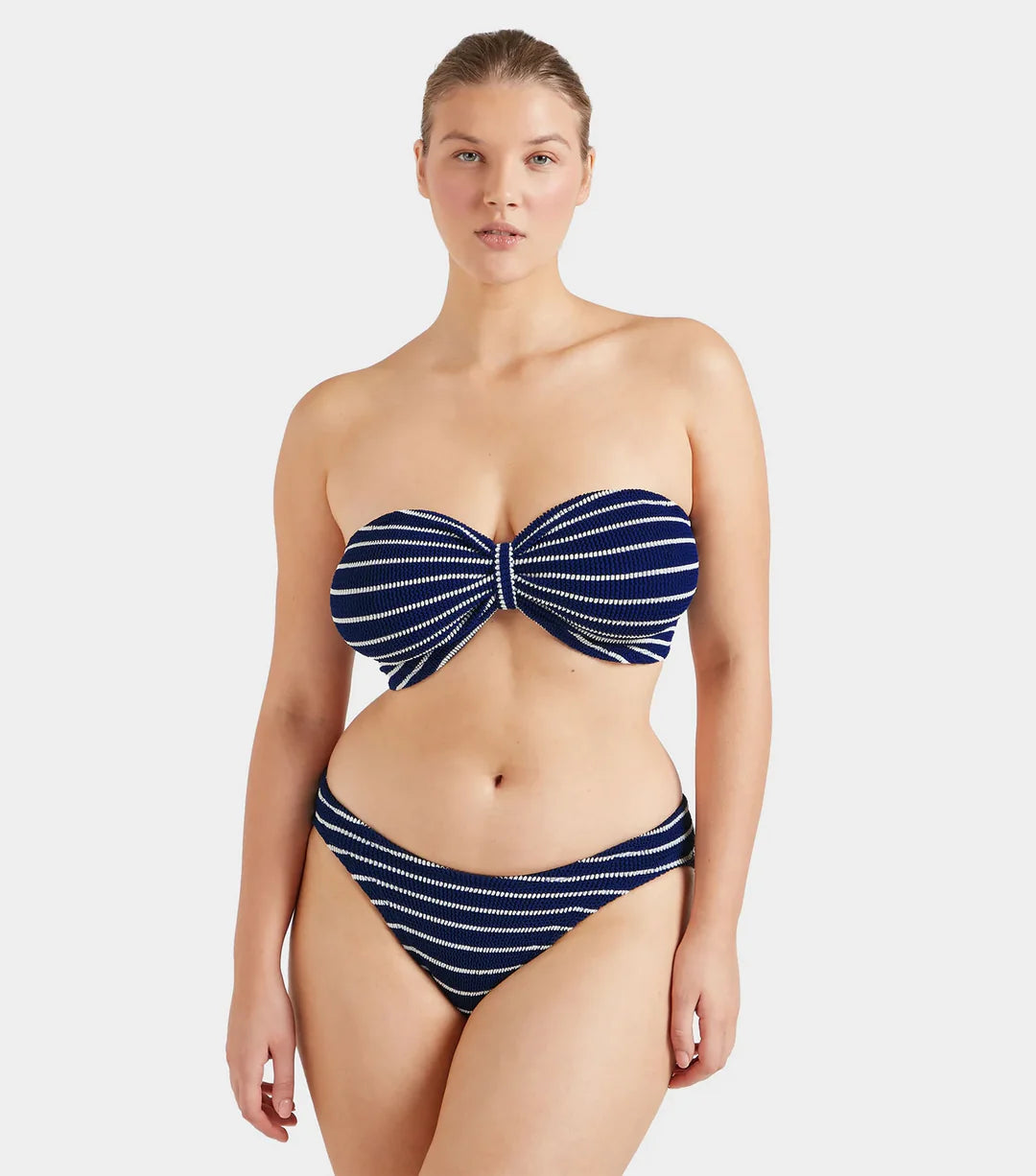 Jean Crinkle Bikini Navy/White Stripe