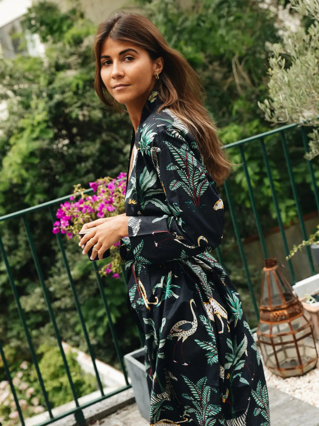 Imprime Jungle Noir Kimono