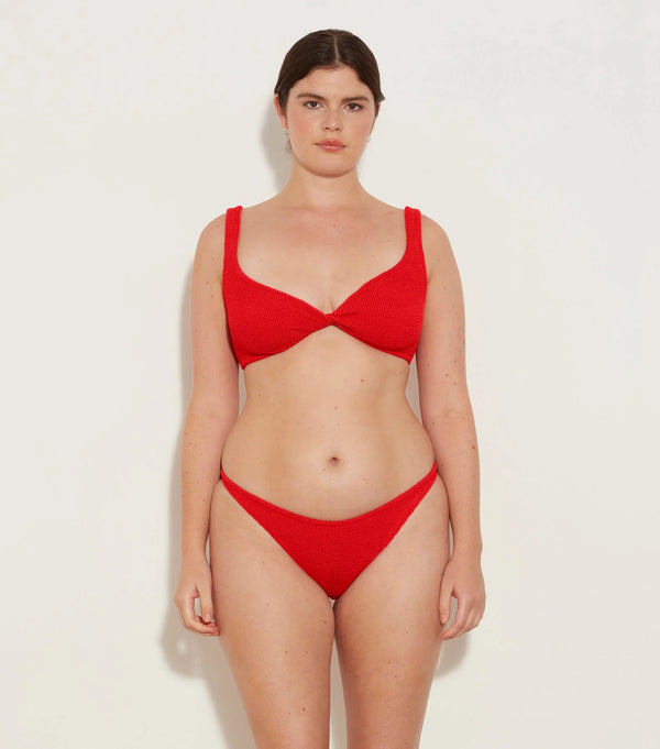 HUNZA G Juno Bikini Crinkle Red | Halcyon Atelier