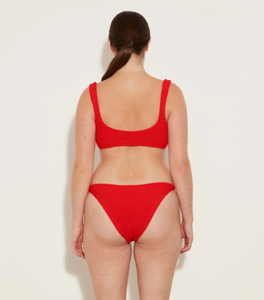 HUNZA G Juno Bikini Crinkle Red | Halcyon Atelier