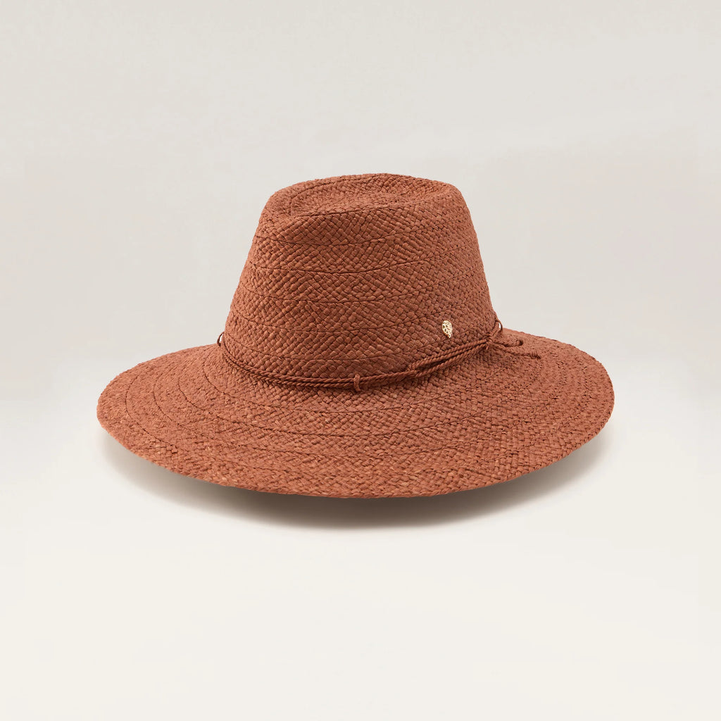 Lenny Raffia Braid Fedora Rust