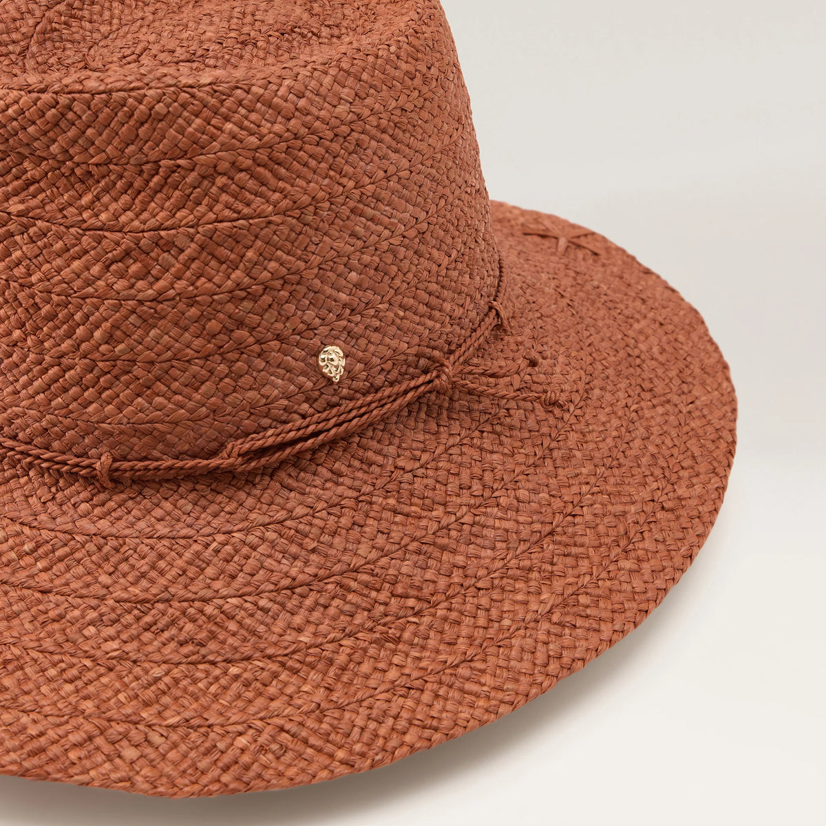 Lenny Raffia Braid Fedora Rust