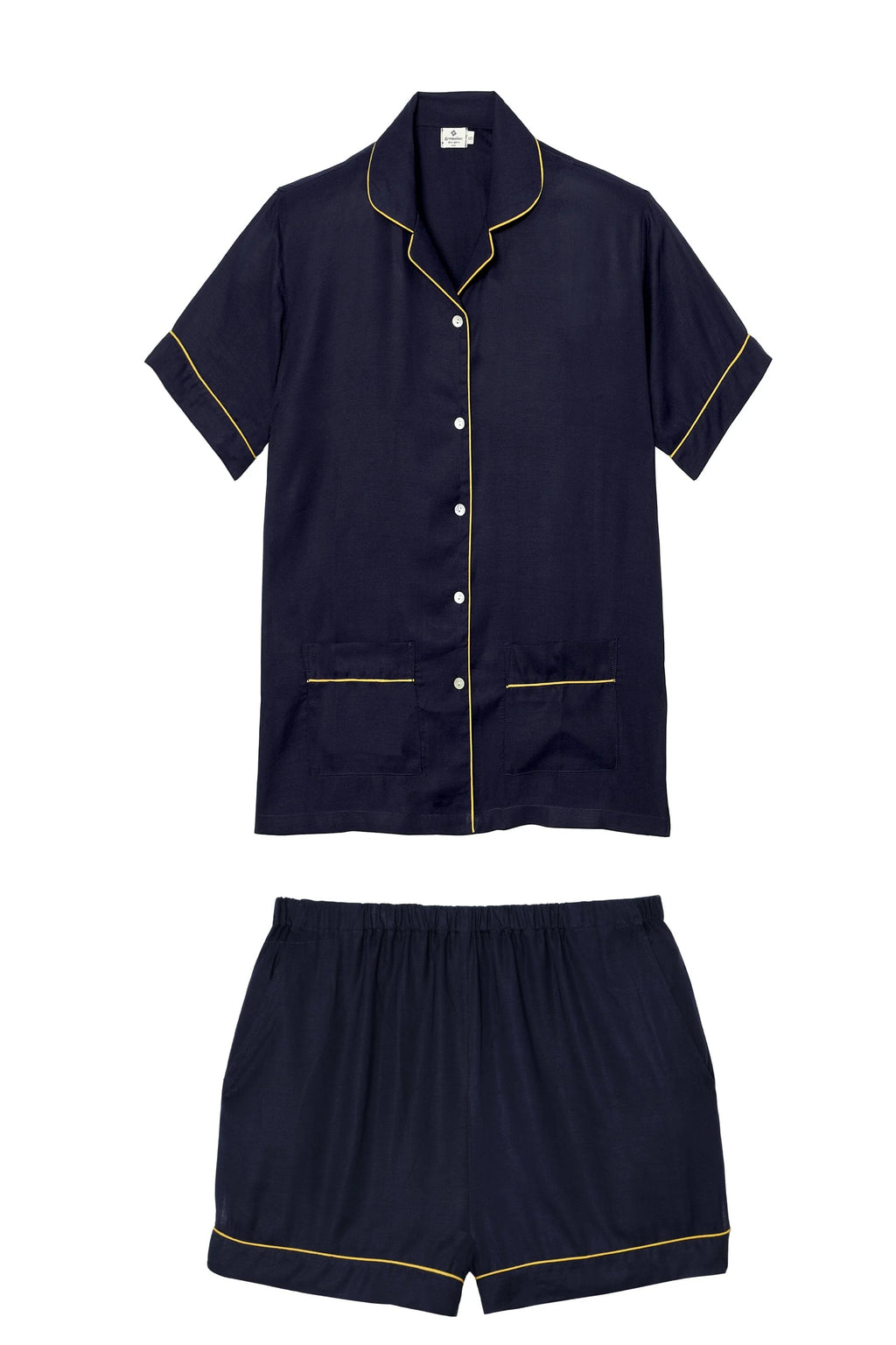 Lili Short Pyjamas Navy Cotton & Silk