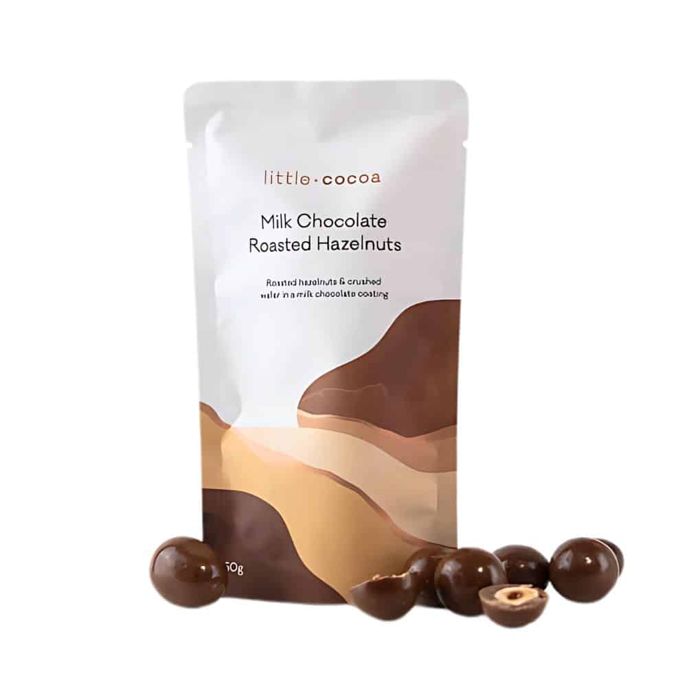 Little Cocoa Milk Chocolate Roasted Hazelnuts 50g Halcyon Atelier Online Store Chocolate Gift