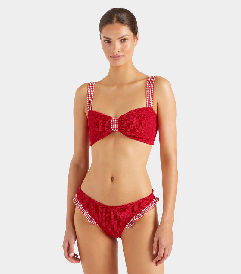 Loretta Crinkle Bikini Red Gingham