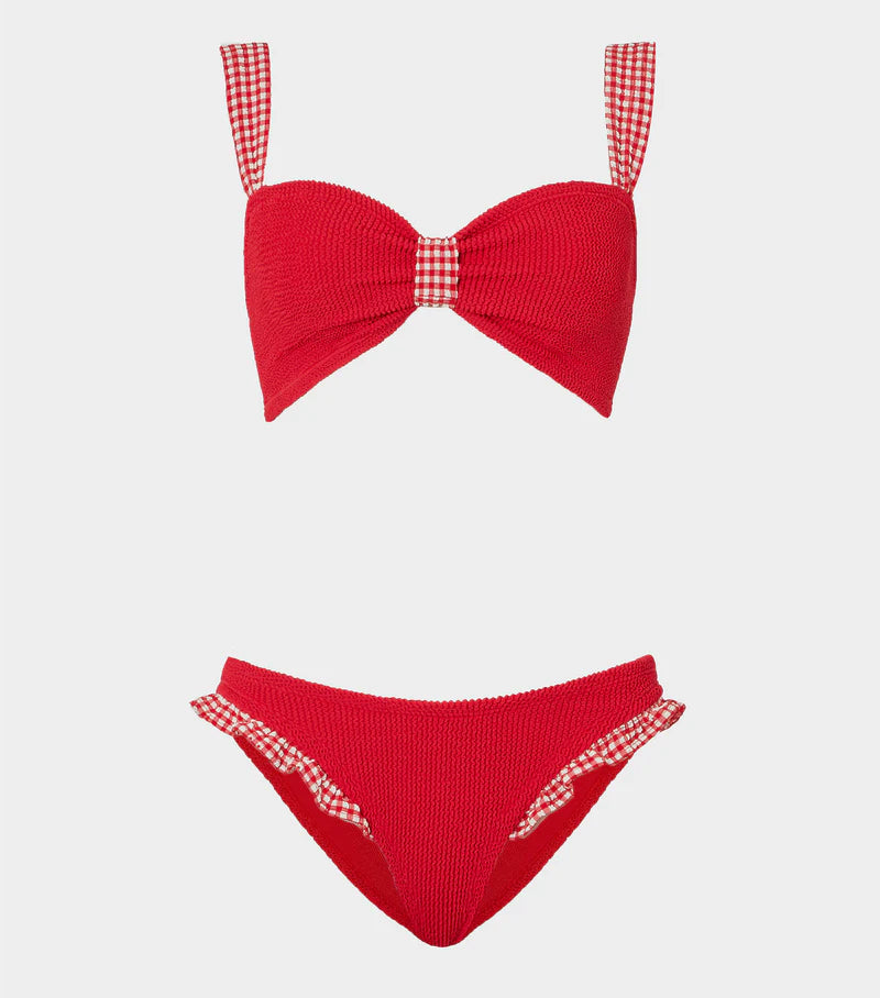Loretta Crinkle Bikini Red Gingham