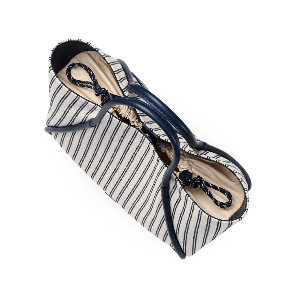 Marina Stripe Tote - Marine Navy
