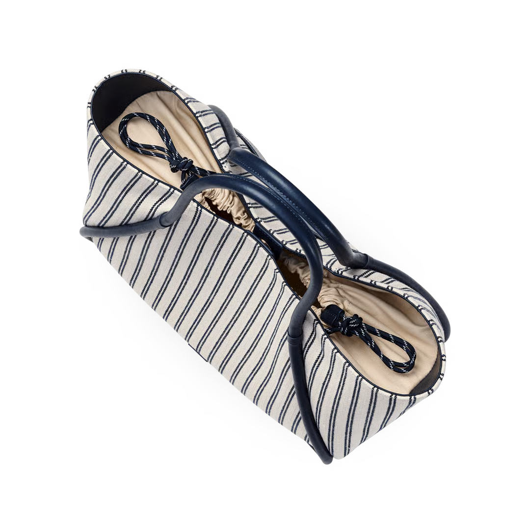 Marina Stripe Tote - Marine Navy