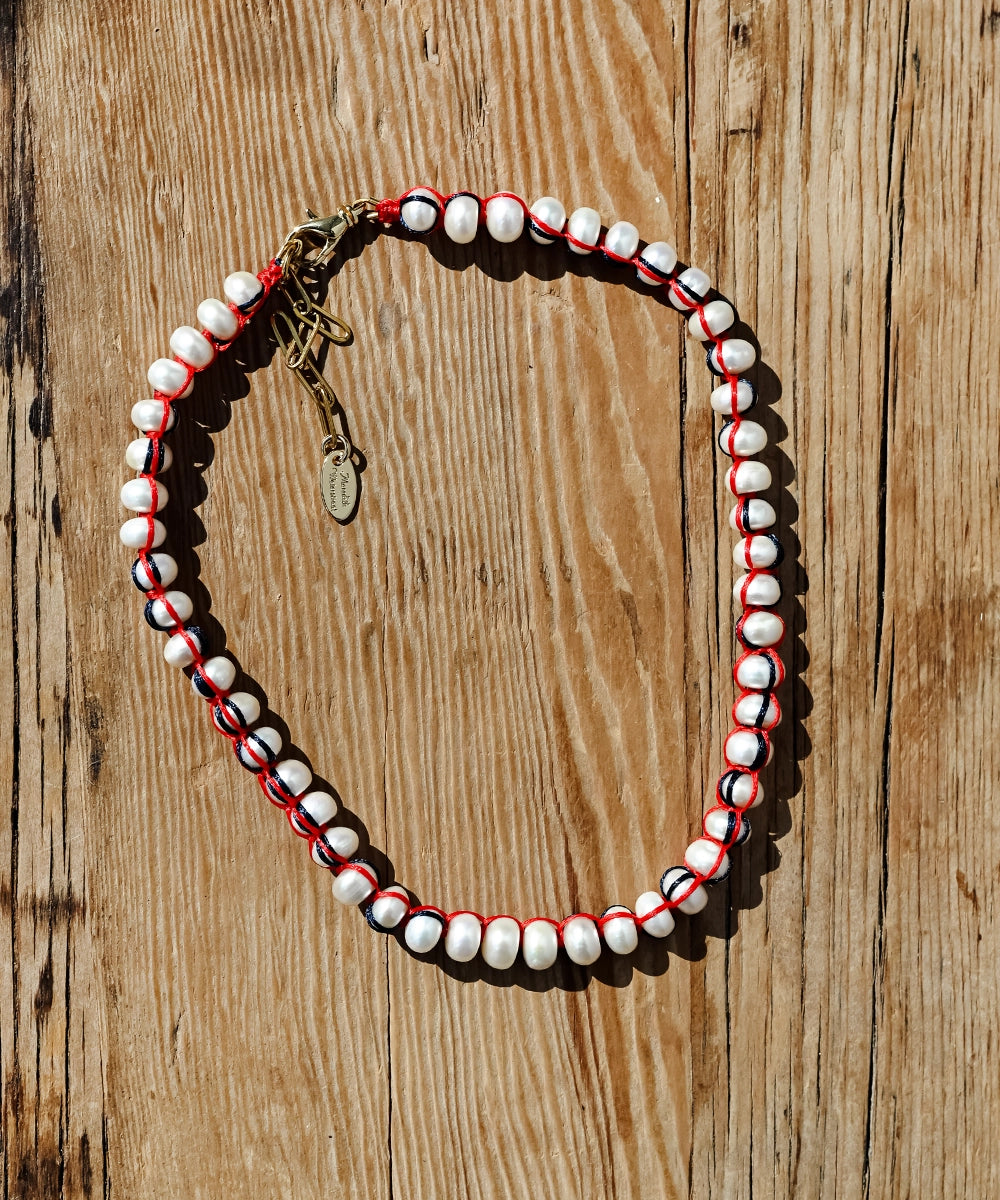 Freshwater Pearl & Nylon Cord Necklace