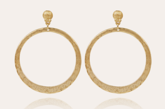 GAS BIJOUX Mimi Earrings Small - Hammered Gold | Halcyon Atelier