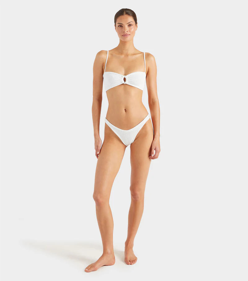 HUNZA G Misty Bikini Pearly Hoop White | Halcyon Atelier