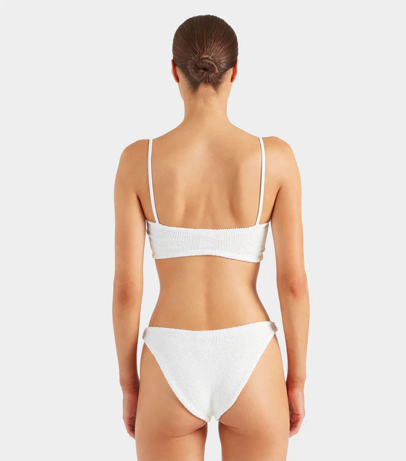 HUNZA G Misty Bikini Pearly Hoop White | Halcyon Atelier