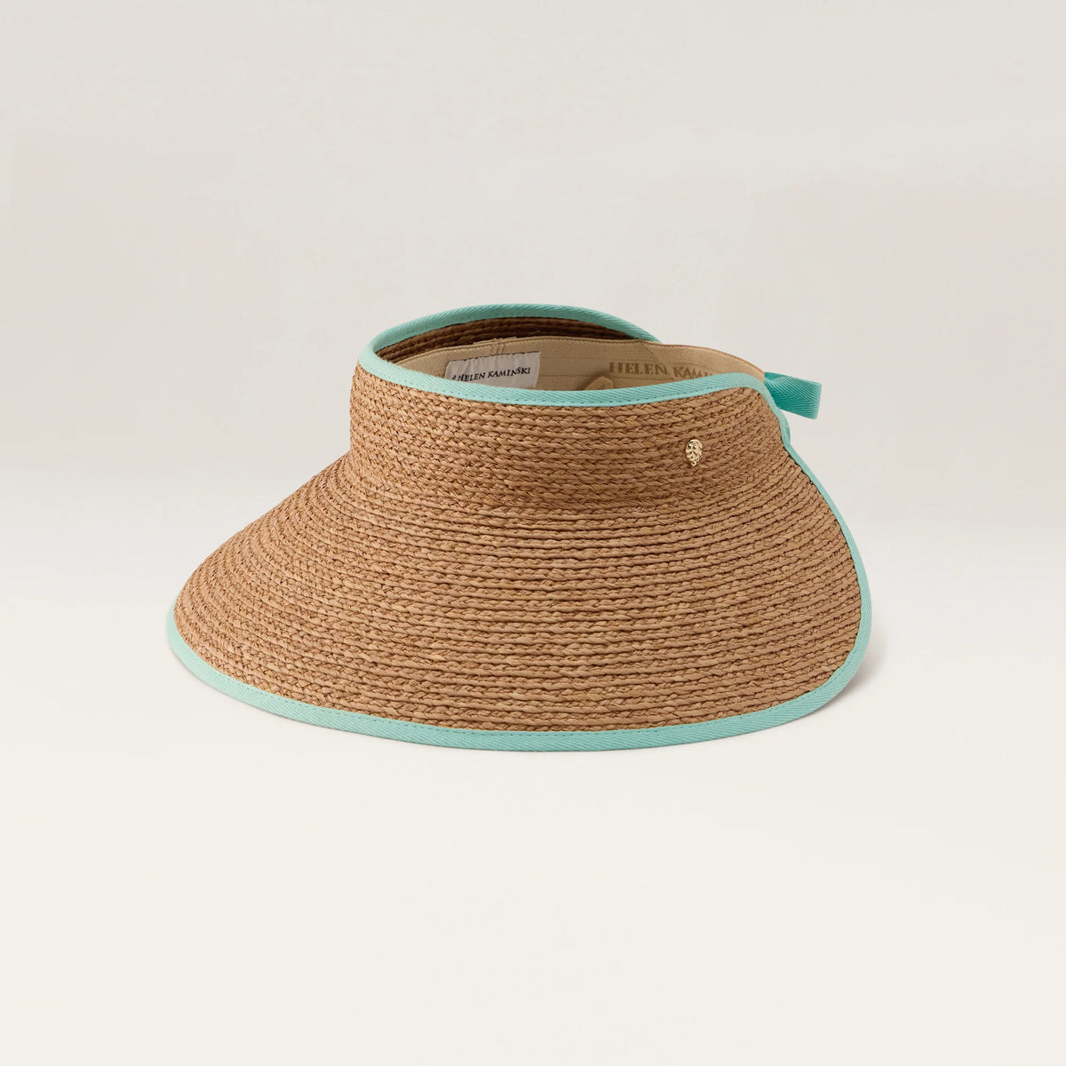 Mita Raffia Braid Visor Nougat/Aqua