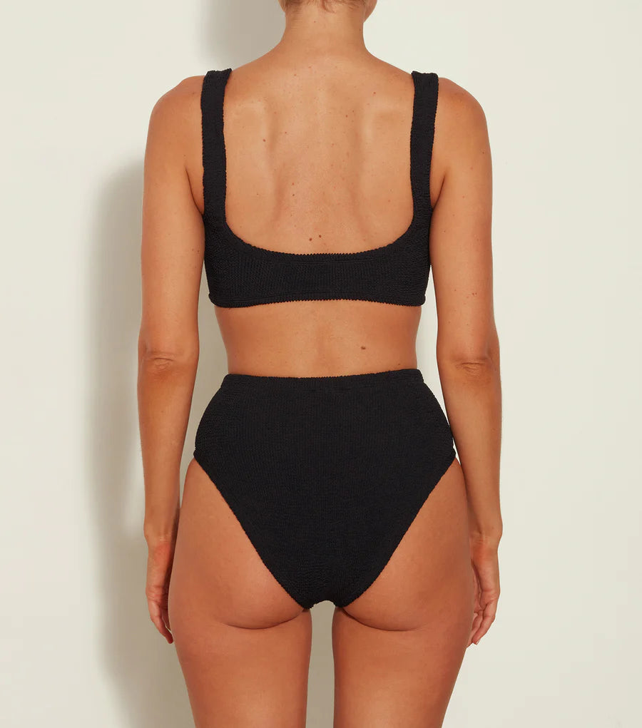 HUNZA G Nadine Bikini Crinkle Black | Halcyon Atelier
