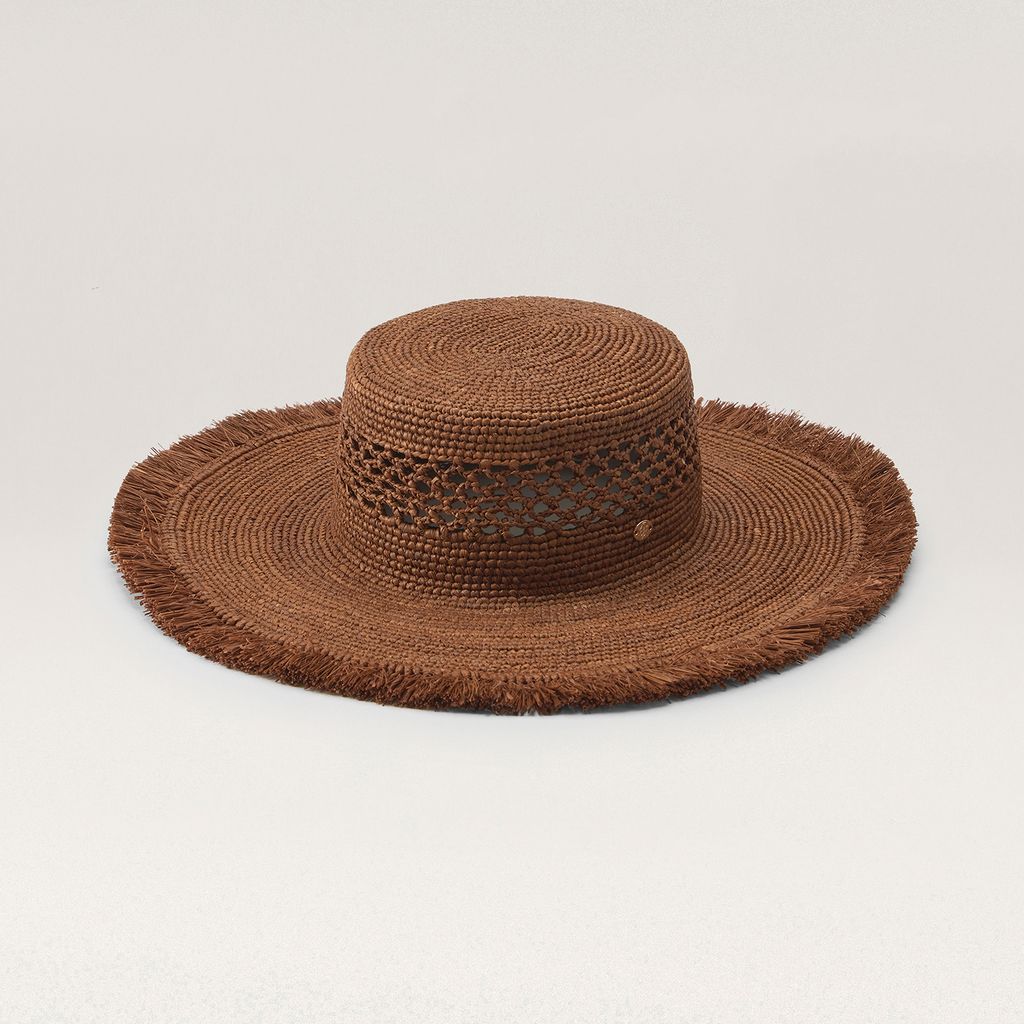 Ivy Raffia Boater Hat Nutshell