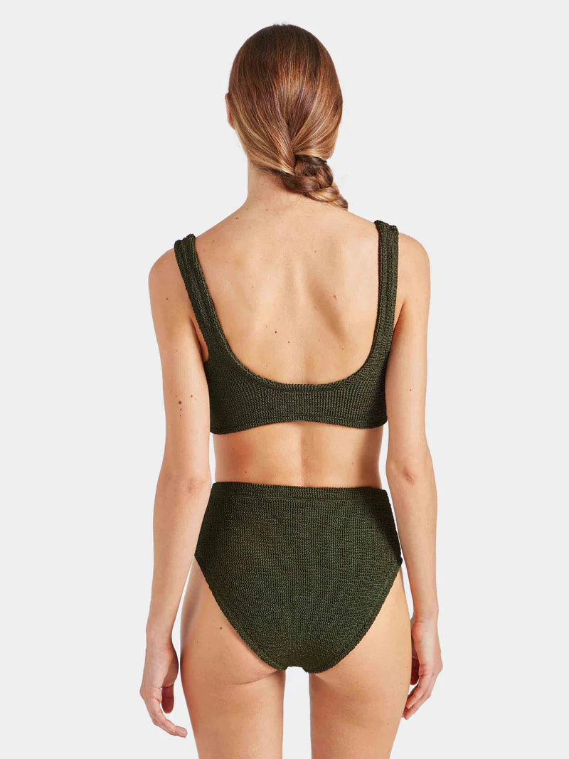 Nadine Bikini Crinkle Metallic Khaki