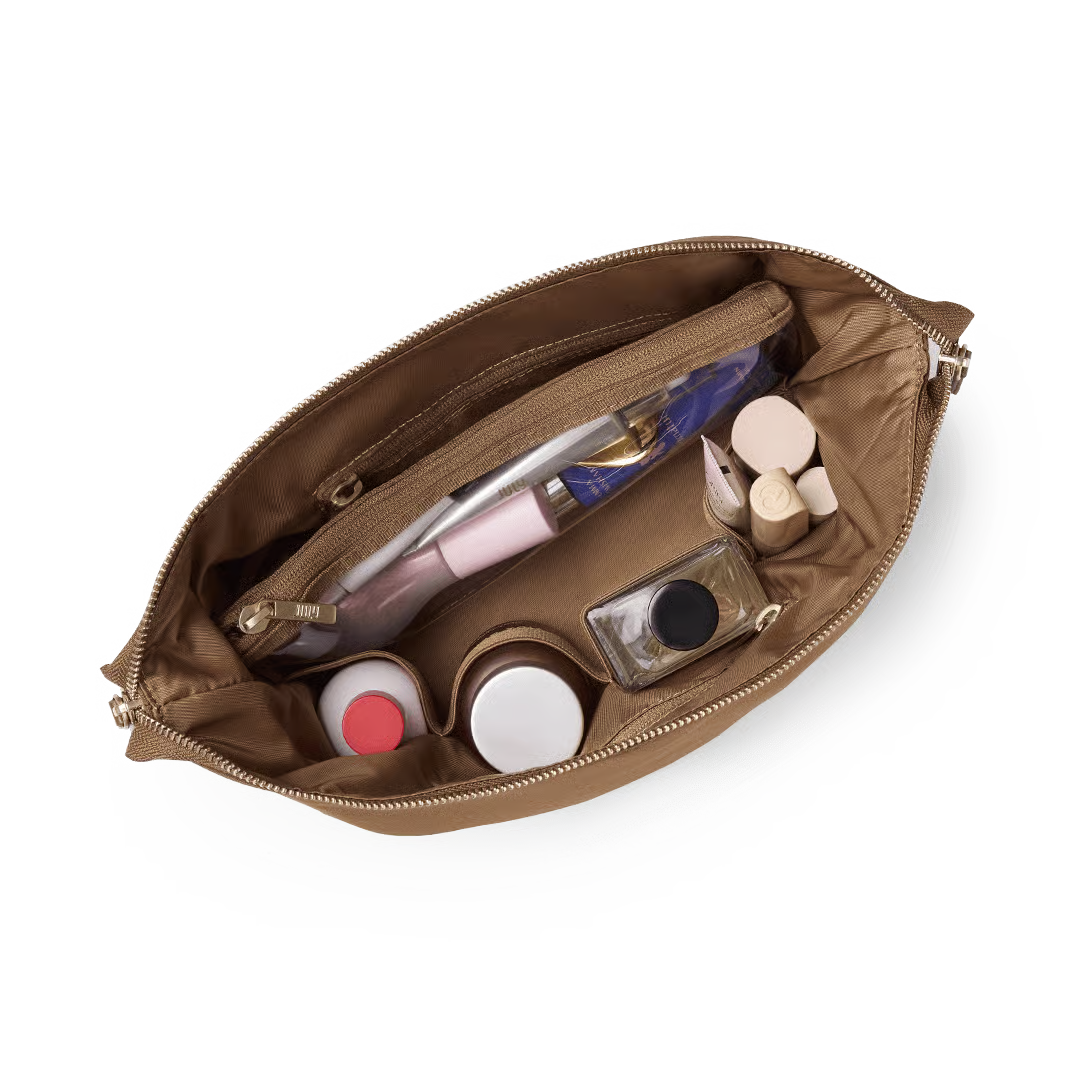 Open Toiletry Bag - Light Brown