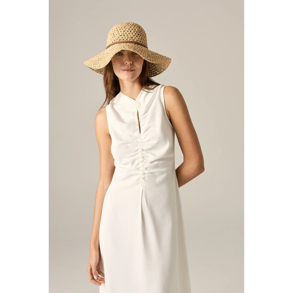 Oasis Raffia Crochet Hat Natural