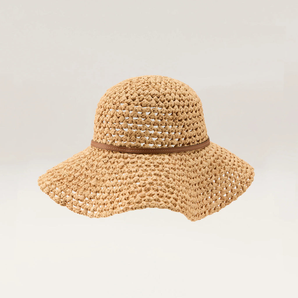 Oasis Raffia Crochet Hat Natural