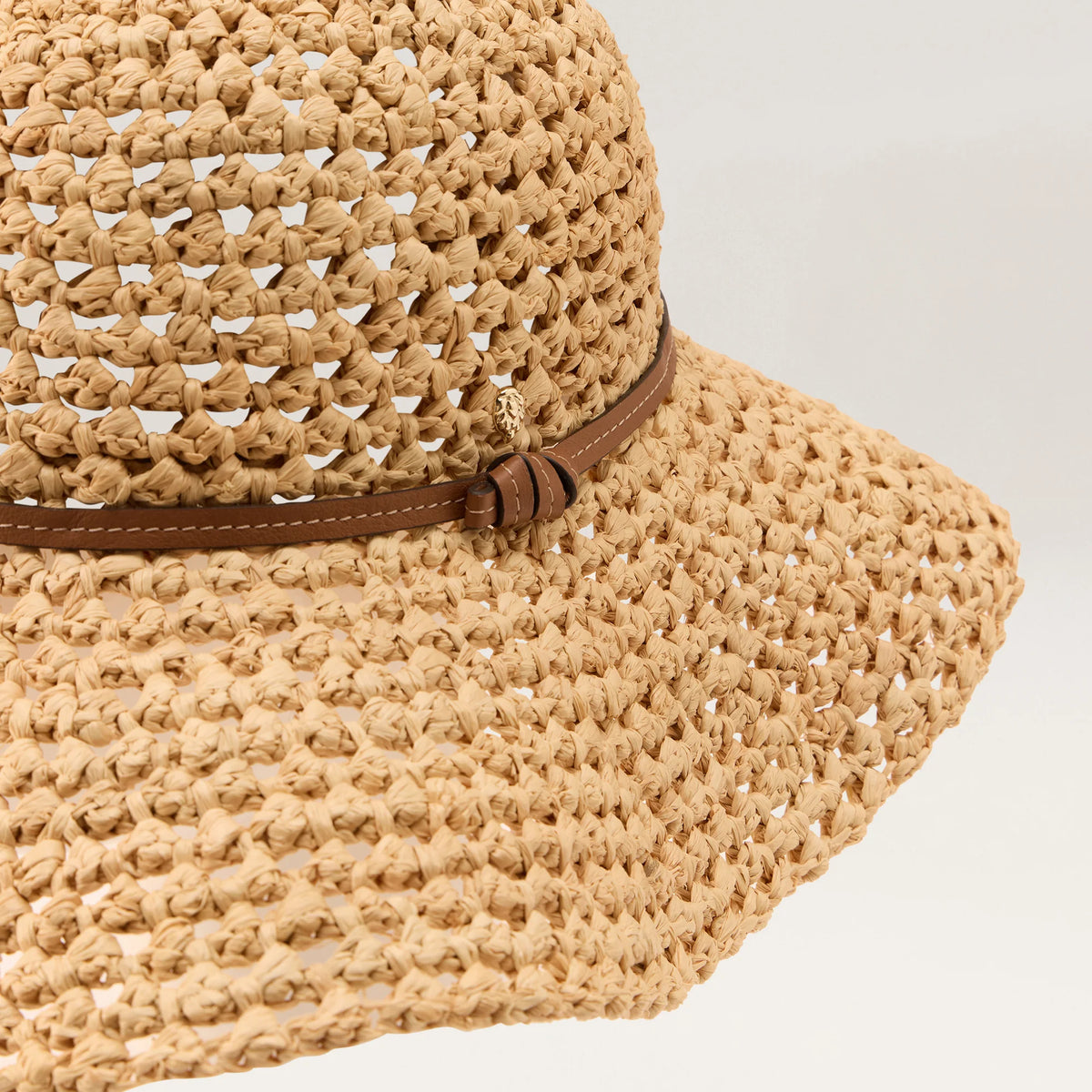 Oasis Raffia Crochet Hat Natural